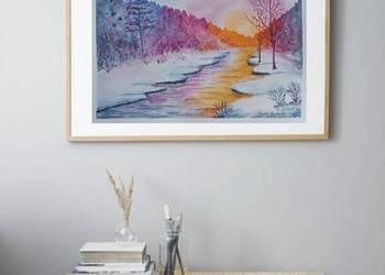 Akwarela Akwarelka Obraz pt. Laponia 24 x 30 cm