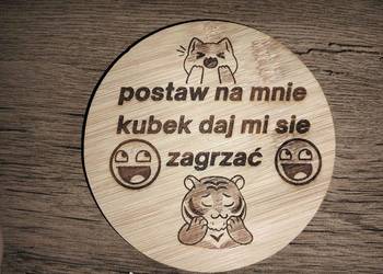 podstawki pod kubek grawer lub zdjecie wprasowane