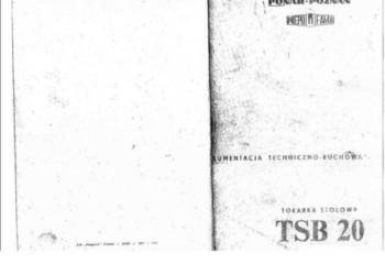 Tokarka TSB-20, TR-45 instrukcje DTR wysyłka
