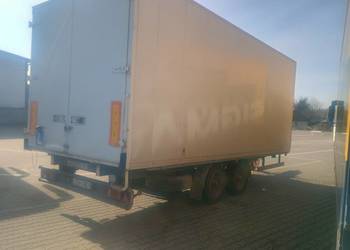 Przyczepa tandem ciężarowa, dwie osie, kontener, magazyn, garaż