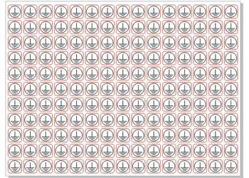 Naklejka uziemienie białe rozdzielnice kwadraty 165szt 10mm