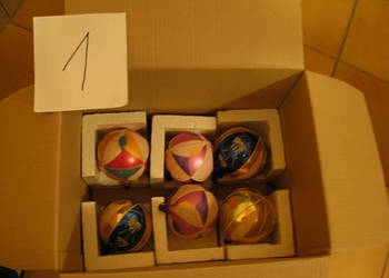 Bombki szklane ręcznie malowane używane PRL