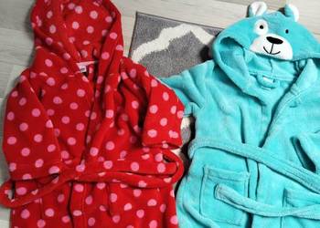 Szlafroki dzieciece polarowe kpl 2 szt st.bdb roz.92/98