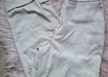 Spodnie materiałowe beżowe Reserved szerokie wysoki stan na gumce 36