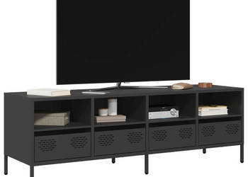Szafka RTV czarna 135x39x435 cm stal walcowana na zimno WM-851328