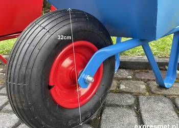 Taczki metalowe dla dzieci Retro różowa taczka 35L+kółko pompowane