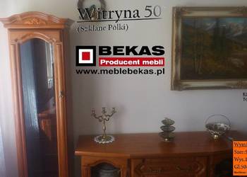 Witryna Słupek 50` Przeszklony Śliczny Dąb Lakier Bekas Teak