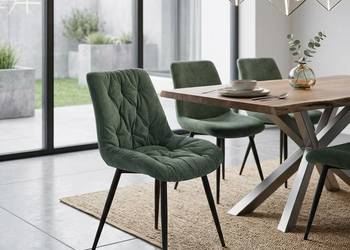 Zielone Krzesło Tapicerowane Oliver, Wysyłka 24H, Dostawa 0zł!