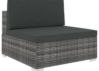 Środkowa sofa z poduszką 1 szt. polirattan szara WM-46795