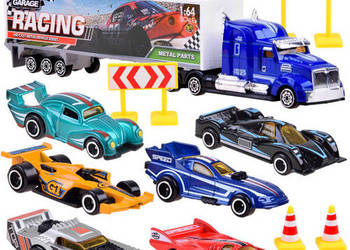 autka metalowe zestaw resorówek + znaki ZA4005