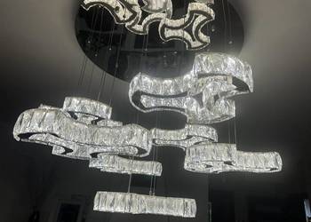 żyrandol srebrno krzyształowy