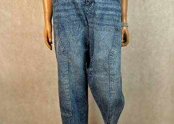 Jeansy damskie John Baner niebieskie szeroka nogawka wysoki stan 48 4XL