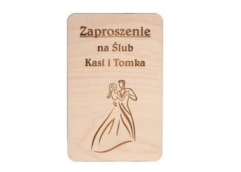 Zaproszenie Prestiżowe Z DREWNIANĄ OKŁADKĄ