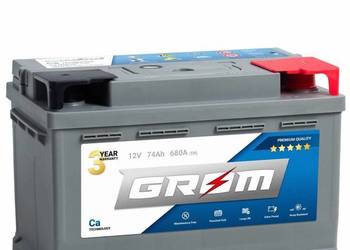 Akumulator 74Ah 680A EN GROM Premium  DTR niski