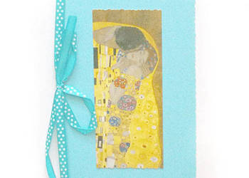 Klimt kartka, niebieska kartka na ślub, kartka z Klimtem c6