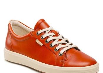 ECCO Soft 7 W, skórzane sneakersy damskie, brązowe/cognac, EU 37