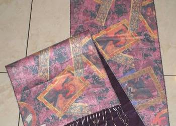 Używany dwustronny szal z frędzelkami Angelo Listrica 170x32