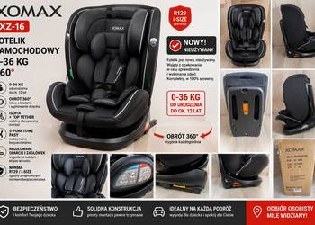 NOWY Fotelik XOMAX XZ-16 i-Size 0–36 kg ISOFIX Obrót 360°