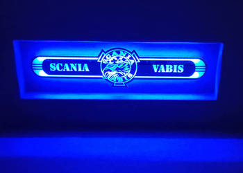 Scania Vabis  Lustro LED  na tylną ścianę, nad łóżko S01-BLUE