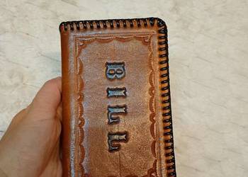 Real Leather/Brązowy,  Skórzany portfel z Londynu, VINTAGE, NOWY