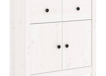 Szafka biała 70x35x80 cm lite drewno sosnowe WM-813750