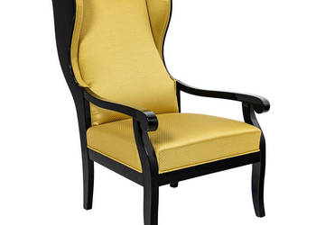 Fotel Uszak Biedermeier Antyk Stary Czarny Połsyk Po Renowacji VAT 23%