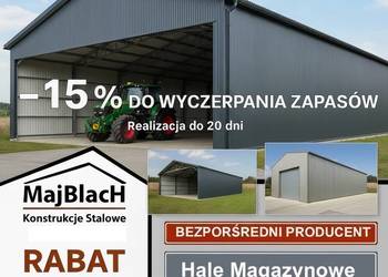 A40- 15% - Wiata /Hala Garaż Blaszany Grafit | Montaż Gratis – Maj-Blach