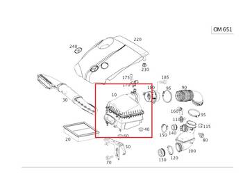MERCEDES B-klasa W246 obudowa filtra powietrza OM651 OE