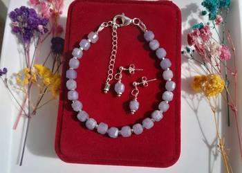 Srebrna bransoletka z kamienia naturalnego Tanzanit.