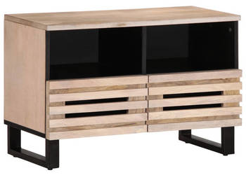 Szafka pod telewizor biała 70x34x46 cm lite drewno mango WM-377444