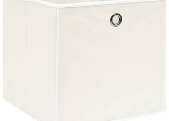 vidaXL Pudełka, 4 szt., białe, 32x32x32 cm, tkanina(SKU:288349)