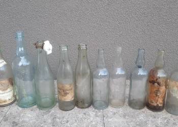Stare szkło butelki 10szt wódka spirytus olej PRL