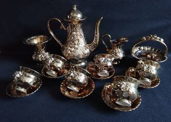 Stary złocony serwis kawowy porcelana Sumy Ukraina