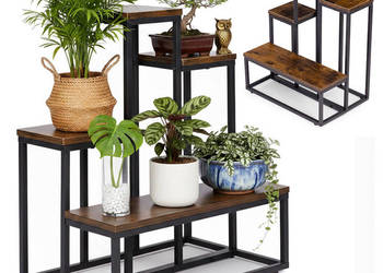 Kwietnik stojący stojak na kwiaty ozdoby 4 półki loft ModernHome