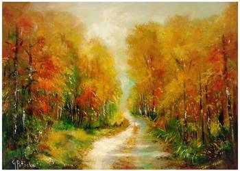 Aleja obraz olejny 70cm-50cm dostępny.