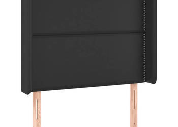Zagłówek do łóżka z LED czarny 93x16x118/128cm sztuczna skóra WM-3123986