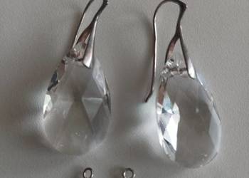 Kolczyki srebrne i wisiorki ze szkłem Swarovski