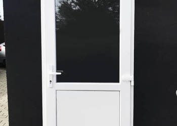 dobre drzwi kolor biały, szyba 110x210 wejściowe od ręki