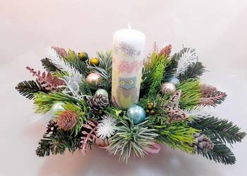 Stroik świąteczny sowa rękodzieło