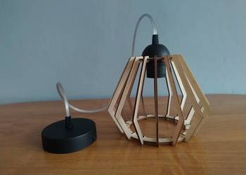 NOWA Nowoczesna Elegancka Lampa wisząca drewniana wzór Klosza Nr.4 Diament