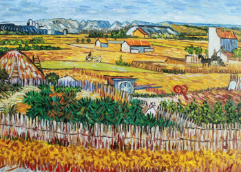 Obraz Żniwa w La Crau z Montmajour w tle - Vincent van Gogh