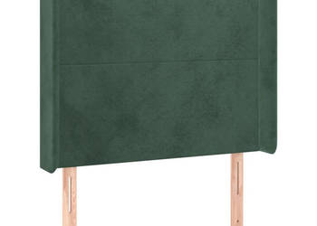 Zagłówek do łóżka z LED ciemnozielony 103x16x118/128cm aksamit WM-3123813