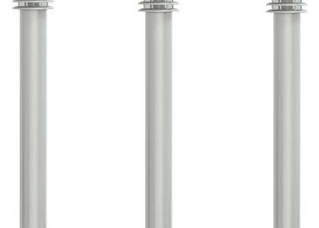 Lampy ogrodowe na słupku 3 szt. srebrne 110 cm stal WM-4006360