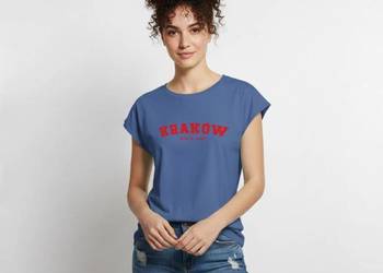 Ekologiczna bluzka damska Premium KRAKÓW Since 1257 Czerwony kolor