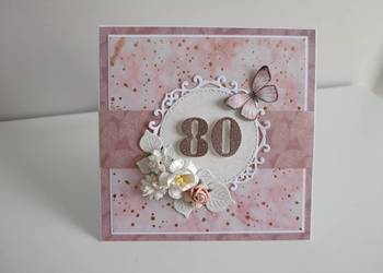 Elegancka kartka na urodziny ręcznie robiona