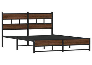 Łóżko Czarne Metalowe Rama Łóżka Metalowa Ze Stelażem 160x200 cm WM-4017329