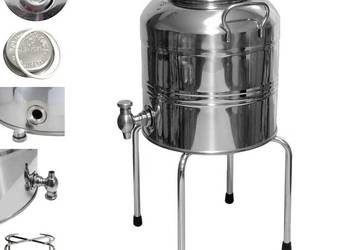 Antałek Beczka ze stali nierdzewnej bańka z kranem 1/2" podstawką inox 5L