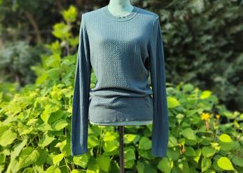 Zielony sweter H&M L 40 butelkowa ciemna zieleń wiskoza wełna Zielony sweter H&M L 40 butelkowa ciemna zieleń wiskoza wełna