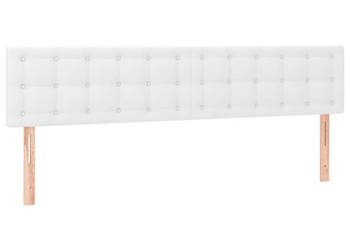 Zagłówek do łóżka z LED biały 160x5x78/88 cm sztuczna skóra WM-3121709