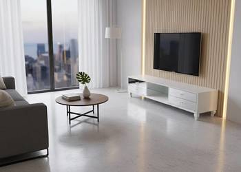 Stolik Rtv lustrzany z lustra , bialy, szkło. OKAZJA!!!